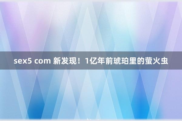 sex5 com 新发现！1亿年前琥珀里的萤火虫