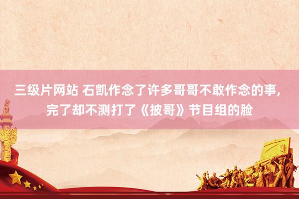 三级片网站 石凯作念了许多哥哥不敢作念的事， 完了却不测打了《披哥》节目组的脸