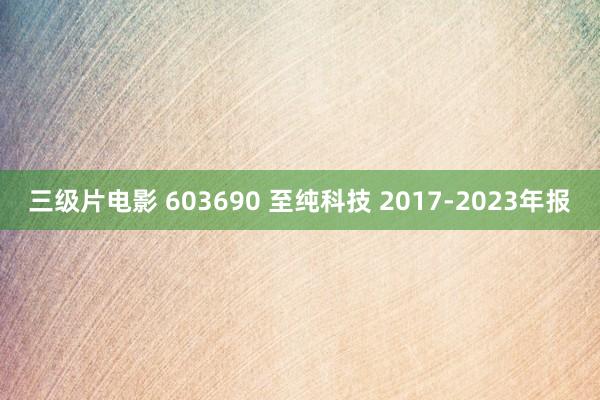 三级片电影 603690 至纯科技 2017-2023年报