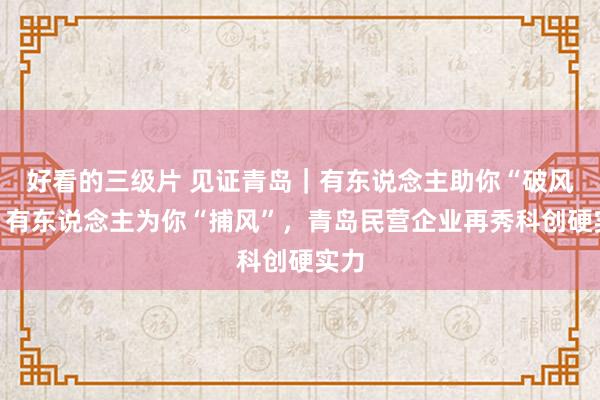 好看的三级片 见证青岛｜有东说念主助你“破风”，有东说念主为你“捕风”，青岛民营企业再秀科创硬实力