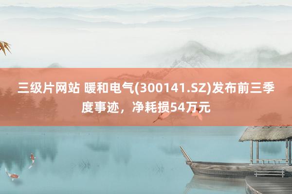 三级片网站 暖和电气(300141.SZ)发布前三季度事迹,净耗损54万元