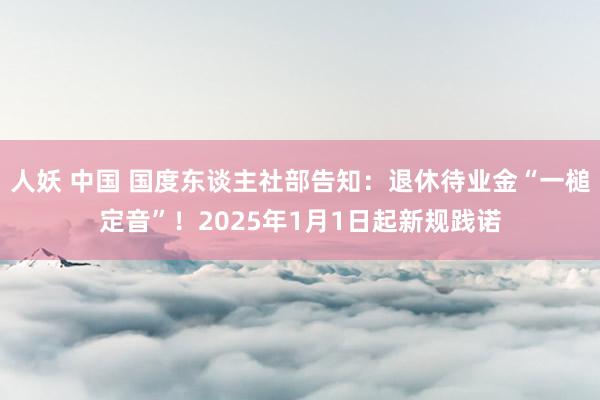 人妖 中国 国度东谈主社部告知：退休待业金“一槌定音”！2025年1月1日起新规践诺