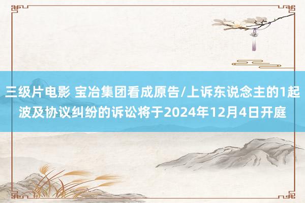 三级片电影 宝冶集团看成原告/上诉东说念主的1起波及协议纠纷的诉讼将于2024年12月4日开庭