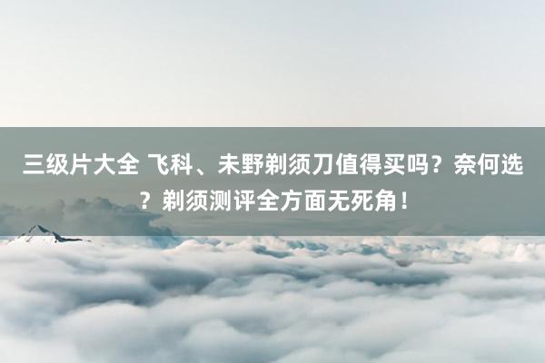 三级片大全 飞科、未野剃须刀值得买吗？奈何选？剃须测评全方面无死角！