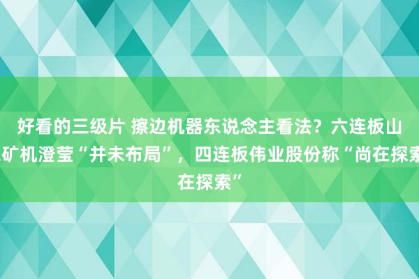 好看的三级片 擦边机器东说念主看法？六连板山东矿机澄莹“并未布局”，四连板伟业股份称“尚在探索”