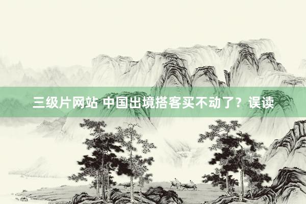 三级片网站 中国出境搭客买不动了？误读