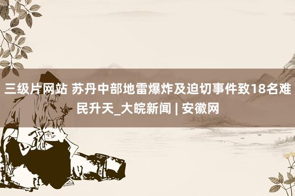 三级片网站 苏丹中部地雷爆炸及迫切事件致18名难民升天_大皖新闻 | 安徽网