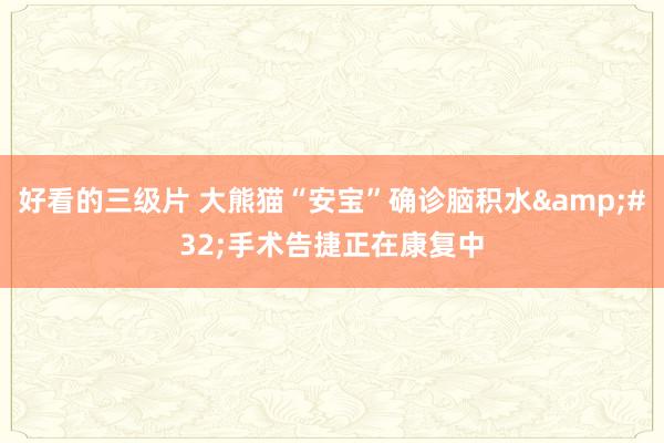好看的三级片 大熊猫“安宝”确诊脑积水&#32;手术告捷正在康复中