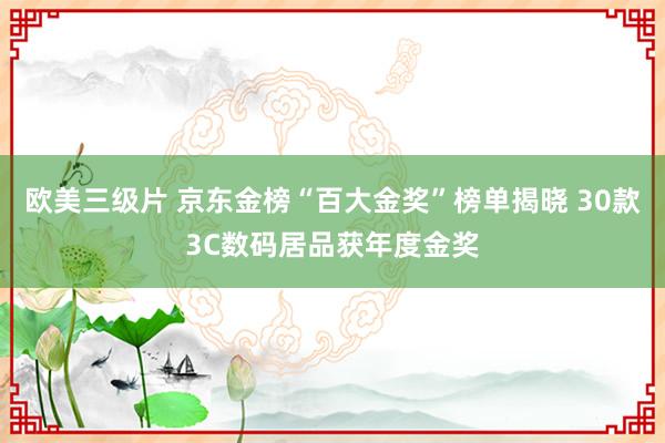 欧美三级片 京东金榜“百大金奖”榜单揭晓 30款3C数码居品获年度金奖