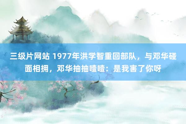 三级片网站 1977年洪学智重回部队，与邓华碰面相拥，邓华抽抽噎噎：是我害了你呀
