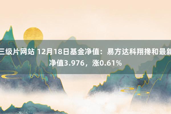 三级片网站 12月18日基金净值：易方达科翔搀和最新净值3.976，涨0.61%
