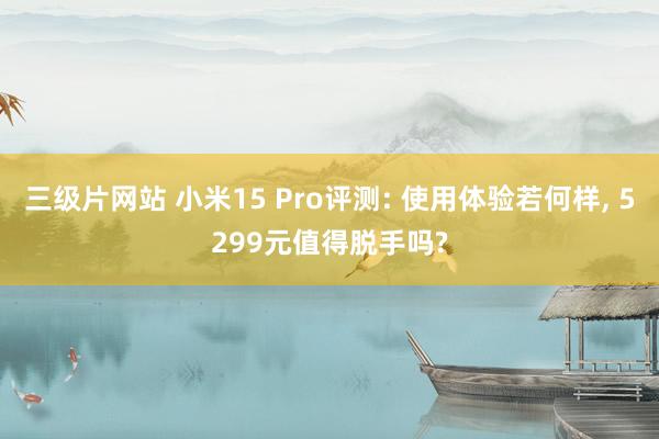 三级片网站 小米15 Pro评测: 使用体验若何样， 5299元值得脱手吗?