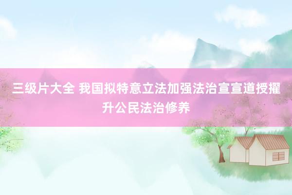 三级片大全 我国拟特意立法加强法治宣宣道授擢升公民法治修养