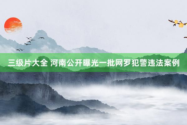 三级片大全 河南公开曝光一批网罗犯警违法案例