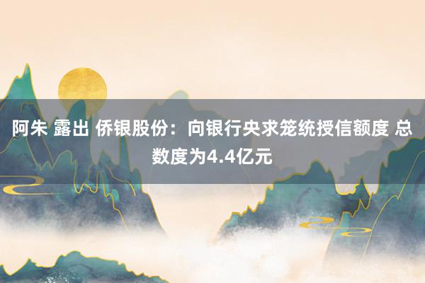 阿朱 露出 侨银股份：向银行央求笼统授信额度 总数度为4.4亿元