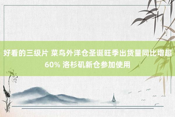 好看的三级片 菜鸟外洋仓圣诞旺季出货量同比增超60% 洛杉矶新仓参加使用