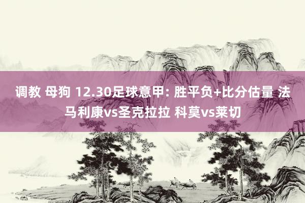 调教 母狗 12.30足球意甲: 胜平负+比分估量 法马利康vs圣克拉拉 科莫vs莱切
