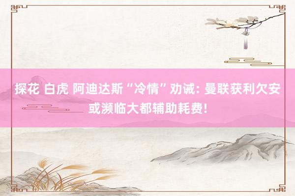 探花 白虎 阿迪达斯“冷情”劝诫: 曼联获利欠安或濒临大都辅助耗费!