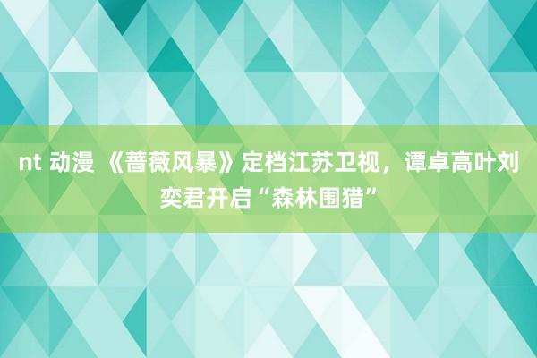 nt 动漫 《蔷薇风暴》定档江苏卫视，谭卓高叶刘奕君开启“森林围猎”
