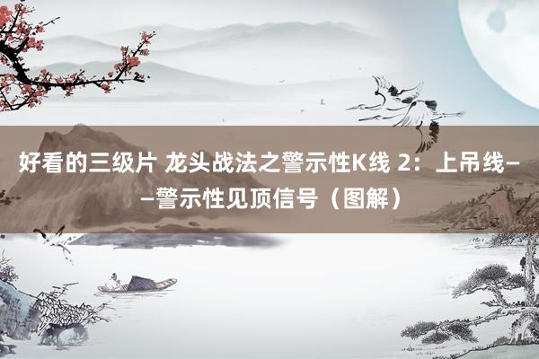 好看的三级片 龙头战法之警示性K线 2：上吊线——警示性见顶信号（图解）