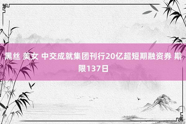 黑丝 美女 中交成就集团刊行20亿超短期融资券 期限137日