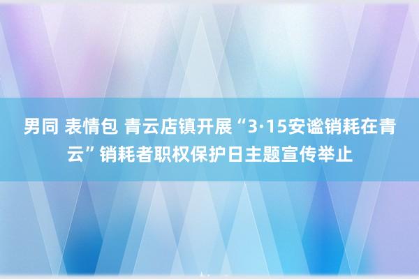 男同 表情包 青云店镇开展“3·15安谧销耗在青云”销耗者职权保护日主题宣传举止
