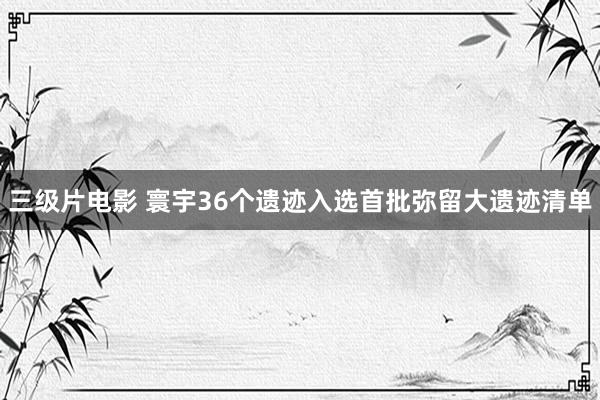三级片电影 寰宇36个遗迹入选首批弥留大遗迹清单