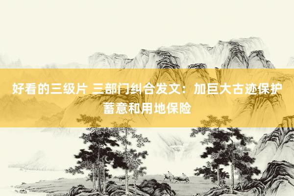 好看的三级片 三部门纠合发文：加巨大古迹保护蓄意和用地保险
