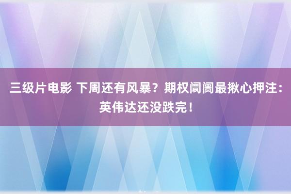 三级片电影 下周还有风暴？期权阛阓最揪心押注：英伟达还没跌完！