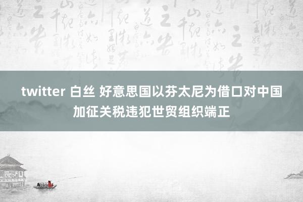 twitter 白丝 好意思国以芬太尼为借口对中国加征关税违犯世贸组织端正