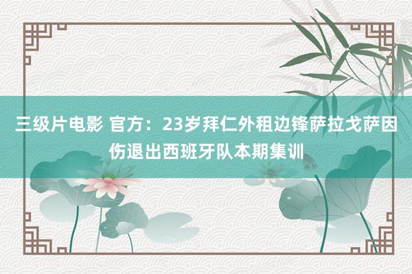 三级片电影 官方：23岁拜仁外租边锋萨拉戈萨因伤退出西班牙队本期集训