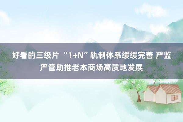 好看的三级片 “1+N”轨制体系缓缓完善 严监严管助推老本商场高质地发展