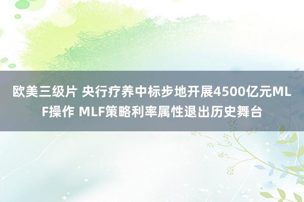 欧美三级片 央行疗养中标步地开展4500亿元MLF操作 MLF策略利率属性退出历史舞台