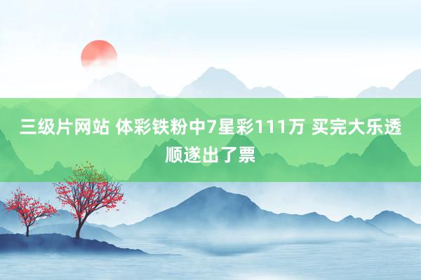三级片网站 体彩铁粉中7星彩111万 买完大乐透顺遂出了票