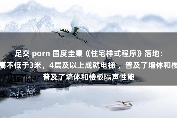 足交 porn 国度圭臬《住宅样式程序》落地：新建住宅层高不低于3米，4层及以上成就电梯 ，普及了墙体和楼板隔声性能