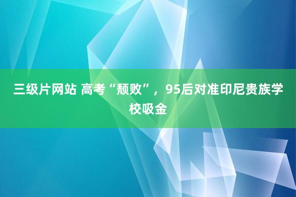 三级片网站 高考“颓败”，95后对准印尼贵族学校吸金
