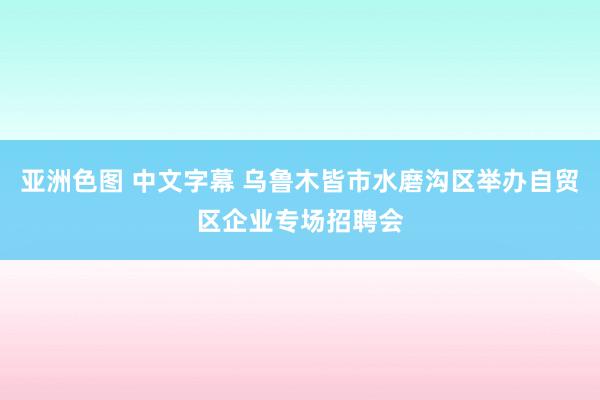 亚洲色图 中文字幕 乌鲁木皆市水磨沟区举办自贸区企业专场招聘会