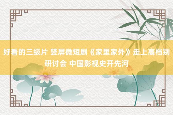 好看的三级片 竖屏微短剧《家里家外》走上高档别研讨会 中国影视史开先河