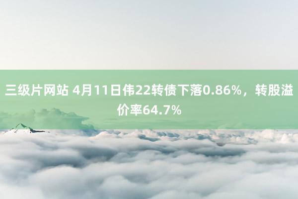 三级片网站 4月11日伟22转债下落0.86%，转股溢价率64.7%