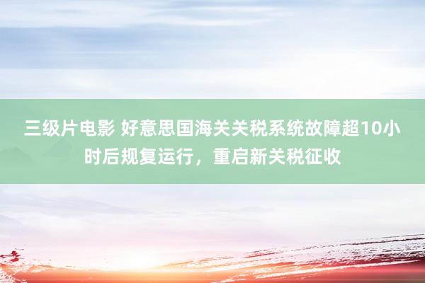 三级片电影 好意思国海关关税系统故障超10小时后规复运行，重启新关税征收