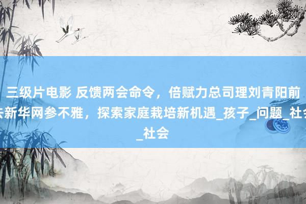 三级片电影 反馈两会命令，倍赋力总司理刘青阳前去新华网参不雅，探索家庭栽培新机遇_孩子_问题_社会