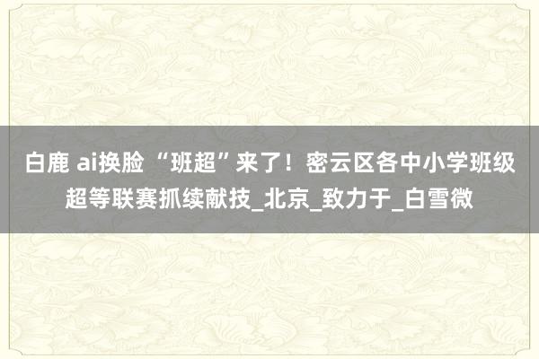 白鹿 ai换脸 “班超”来了！密云区各中小学班级超等联赛抓续献技_北京_致力于_白雪微
