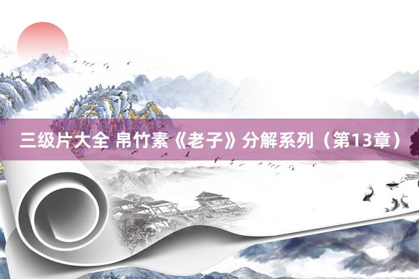 三级片大全 帛竹素《老子》分解系列（第13章）