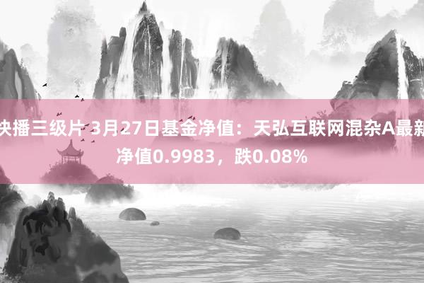 快播三级片 3月27日基金净值：天弘互联网混杂A最新净值0.9983，跌0.08%