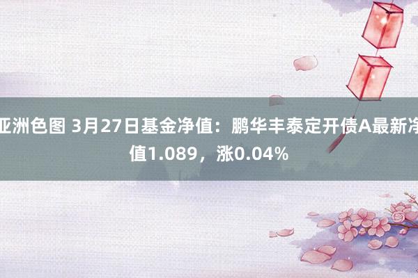 亚洲色图 3月27日基金净值：鹏华丰泰定开债A最新净值1.089，涨0.04%
