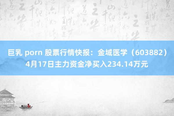 巨乳 porn 股票行情快报：金域医学（603882）4月17日主力资金净买入234.14万元