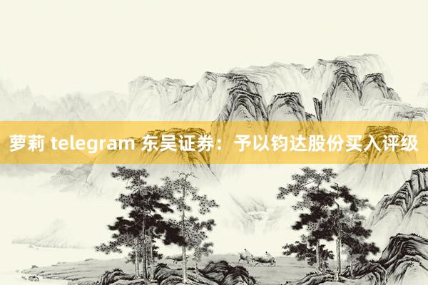 萝莉 telegram 东吴证券：予以钧达股份买入评级