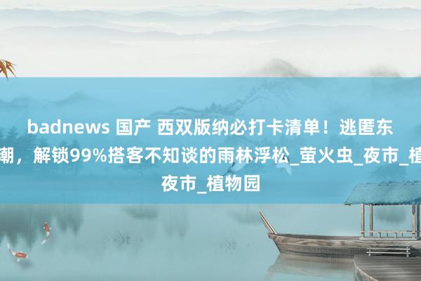 badnews 国产 西双版纳必打卡清单！逃匿东谈主潮，解锁99%搭客不知谈的雨林浮松_萤火虫_夜市_植物园