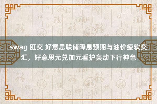 swag 肛交 好意思联储降息预期与油价疲软交汇，好意思元兑加元看护轰动下行神色