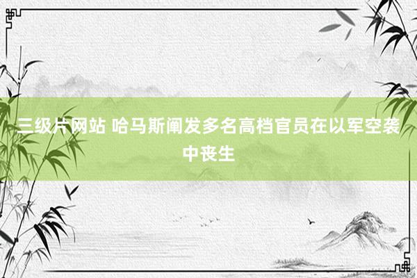 三级片网站 哈马斯阐发多名高档官员在以军空袭中丧生